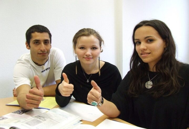 students working on a project